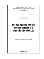 Dạy học đọc hiểu văn bản cho học sinh lớp 4, 5 theo tiếp cận năng lực
