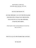 Dạy học hình học cao cấp ở trường đại học cho sinh viên sư phạm toán theo hướng chuẩn bị năng lực dạy học hình học ở trường phổ thông