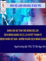 Đánh giá sự thay đổi nồng độ LDH dịch màng bụng và c3, c4 huyết thanh ở bệnh nhân xơ gan nhiễm khuẩn dịch màng bụng