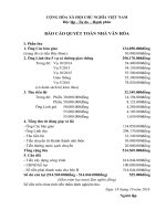 BÁO cáo QUYẾT TOÁN NHÀ văn hóa THÔN 