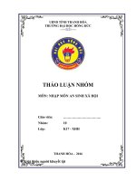 BÀI THẢO LUẬN NHÓM nhập môn an sinh xã hội 