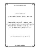 Xây dựng hệ thống bài tập phát triển sức bền chuyên môn trong môn bóng ném cho sinh viên chuyên ngành giáo dục thể chát trường đại học tây bắc 