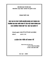 Đào tạo và phát triển nguồn nhân lực trong các trường đại học khối kinh tế của Việt Nam thông qua các chương trình hợp tác đào tạo quốc tế
