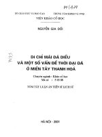 Di chỉ mái đá điều và một số vấn đề thời đại đá ở miền tây thanh hóa