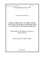 Đánh giá hiệu quả can thiệp làm mẹ an toàn ở các bà mẹ có con dưới 2 tuổi tại 5 tỉnh Việt Nam giai đoạn 2006-2010