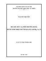 Đo liều bức xạ môi trường bằng detector nhiệt huỳnh quang LiF(Mg, Cu, P)