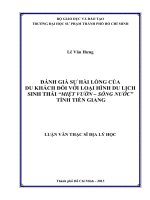 Đánh giá sự hài lòng của du khách đối với loại hình du lịch sinh thái “Miệt vườn – sông nước” tỉnh Tiền Giang