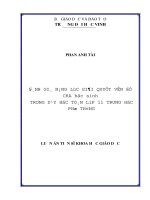 Đánh giá năng lực giải quyết vấn đề của học sinh trong dạy học Toán lớp 11 Trung học phổ thông