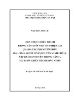 văn xuôi ở Việt Nam hiện đại qua ba tác phẩm tiêu biểu Dấu chân người lính (Nguyễn Minh Châu),Đất trắng (Nguyễn Trọng Oánh),Nỗi buồn chiến tranh (Bảo Ninh)