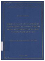 Luận văn Thạc sĩ Thông tin - Thư viện Nghiên cứu xây dựng và quản lý nguồn tài nguyên số nội sinh tại Trung tâm Thông tin Khoa học và Công nghệ Quốc gia