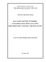 Dạy nghề cho phụ nữ Khmer vùng Đồng bằng Sông Cửu Long theo hình thức giáo dục thường xuyên (LA tiến sĩ)