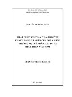 Phát triển cho vay nhà ở đối với khách hàng cá nhân của Ngân hàng Thương mại cổ phần Đầu tư và Phát triển Việt Nam (Toàn văn LA tiến sĩ)