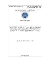 Nghiên cứu tổng hợp và đặc trưng điện cực ti tio2 PANi, tio2 PANi CNTs định hướng ứng dụng làm anot cho pin nhiên liệu vi sinh 