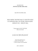 HOẠT ĐỘNG THƯƠNG MẠI VÀ TRUYỀN GIÁO CỦA BỒ ĐÀO NHA TẠI ẤN ĐỘ, TRUNG QUỐC (THẾ KỶ XVI – THẾ KỶ XIX)