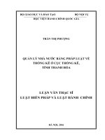 Quản lý nhà nước bằng pháp luật về thống kê ở cục thống kê, tỉnh Thanh Hóa (LV thạc sĩ)