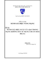 Đánh giá hiệu suất của qos trong mang không dây sử dụng chuẩn IEEE 802 11e