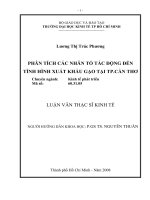 luận văn thạc sĩ Phân tích các nhân tố ảnh hưởng đến tình hình xuất khẩu gạo tại thành phố Cần Thơ