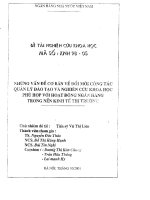 luận văn thạc sĩ Những vấn đề cơ bản về đổi mới công tác quản lý đào tạo và nghiên cứu khoa học phù hợp với hoạt động Ngân hàng trong nền kinh tế thị trường