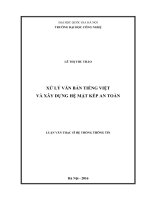 Xử lý văn bản tiếng việt và xây dựng hệ mật kép an toàn 
