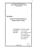 luận văn thạc sĩ Quản lý nguồn nhân lực trong một tổ chức