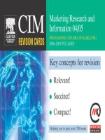CIM revision cards marketing research and information by john williams