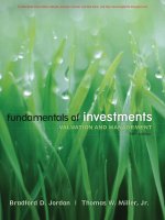 Fundamentals of investments valuation and management 5e by bradford d jordan and miller jr 