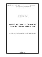 Tổ chức, hoạt động của chính quyền thành phố Vĩnh Yên, tỉnh Vĩnh Phúc (LV thạc sĩ)