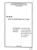 luận văn thạc sĩ Quản lý nguồn nhân lực xã hội