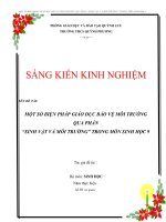 MỘT SỐ BIỆN PHÁP GIÁO DỤC BẢO VỆ MÔI TRƯỜNG QUA PHẦN “SINH VẬT VÀ MÔI TRƯỜNG” TRONG MÔN SINH HỌC 9