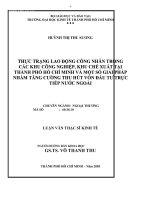 luận văn thạc sĩ Thực trạng lao động công nhân trong các khu công nghiệp, khu chế xuất tại TP