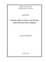 PHƯƠNG PHÁP và CÔNG cụ để hỗ TRỢ KIỂM THỬ PHẦN mềm ANDROID 