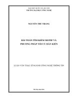 BÀI TOÁN tìm KIẾM MOTIF và PHƢƠNG PHÁP tối ƣu đàn KIẾN 