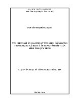 TÌM HIỂU một số GIẢI THUẬT tìm KIẾM CỘNG ĐỒNG TRONG MẠNG xã hội và áp DỤNG vào bài TOÁN KHAI PHÁ QUY TRÌNH 