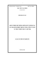 Hoàn thiện hệ thống kiểm soát nội bộ tại các doanh nghiệp trong Tổng công ty Đầu tư Phát triển Nhà và Đô thị - Copy