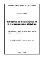Hoàn thiện pháp luật về giám sát của nhân dân đối với cơ quan hành chính nhà nước ở Việt Nam