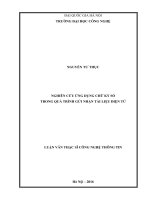 NGHIÊN cứu ỨNG DỤNG CHỮ ký số TRONG QUÁ TRÌNH gửi NHẬN tài LIỆU điện tử 