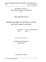 luận văn thạc sĩ Tìm hiểu hoạt động các Quỹ đầu tư tại Việt Nam – Thực trạng và giải pháp