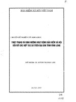 luận văn thạc sĩ Thực trạng và định hướng hoạt động bảo hiểm xã hội đối với các hợp tác xã trên địa bàn tỉnh Vĩnh Long