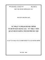 Xử lý vi phạm hành chính về buôn bán hàng giả–Từ thực tiễn quận Hoàn Kiếm, thành phố Hà Nội (LV thạc sĩ)
