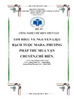 đồ án tìm hiểu nguyên liệu bạch tuộc mada, phương pháp bảo quản