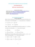 Bộ 100 câu hỏi trắc nghiệm ứng dụng tích phân diện tích hình phẳng thể tích tròn xoay có đáp án