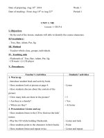 giáo án first friend 1 trọn bộ 