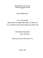 Lớp từ vựng chính trị xã hội vay mượn mới trong tiếng nga và các phương thức chuyển dịch sang tiếng việt 