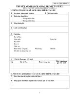 Mẫu Thuyết minh sách,  giáo trình, tài liệu (Đại học công đoàn)