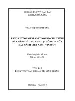 luận văn thạc sĩ Tăng cường kiểm soát nội bộ chu trình bán hàng và thu tiền tại công ty sữa đậu nành Việt Nam - vinasoy