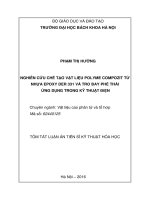 Kỹ thuật hóa học Nghiên cứu chế tạo vật liệu polyme compozit từ nhựa epoxy DER 331 và tro bay phế thải ứng dụng trong kỹ thuật điện