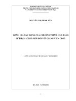 Đánh giá tác động của chương trình cao đẳng sư phạm (CĐSP) mới đối với giảng viên CĐSP 