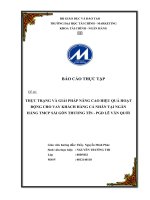 THỰC TRẠNG VÀ GIẢI PHÁP NÂNG CAO HIỆU QUẢ HOẠT ĐỘNG CHO VAY KHÁCH HÀNG CÁ NHÂN TẠI NGÂN HÀNG TMCP SÀI GÒN THƯƠNG TÍN - PGD LÊ VĂN QUỚI