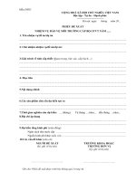 Mẫu phiếu đề xuất nhiệm vụ bảo vệ môi trường cấp bộ (Trường đại học Công đoàn)