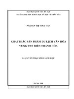 Khai thác sản phẩm du lịch văn hóa vùng ven biển thanh hóa 